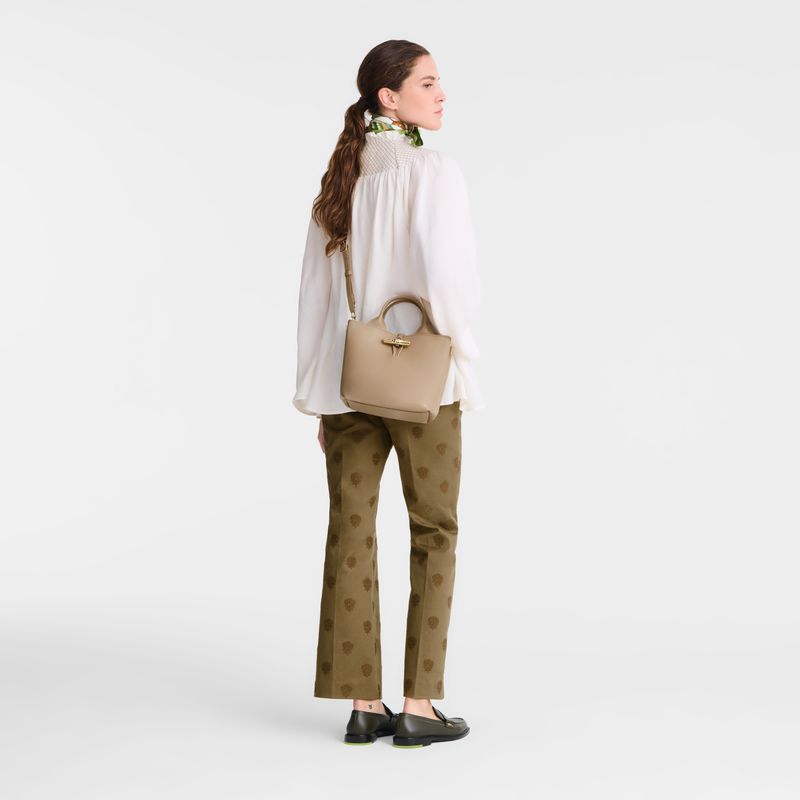 Beige Longchamp Le Roseau S Women Handbag | Ksa-169UHOBYP