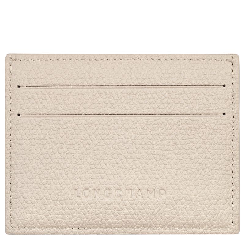 Beige Longchamp Le Roseau Women Card Holder | Ksa-137ENZYIQ