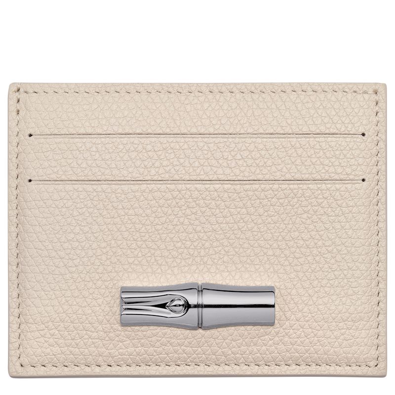 Beige Longchamp Le Roseau Women Card Holder | Ksa-137ENZYIQ