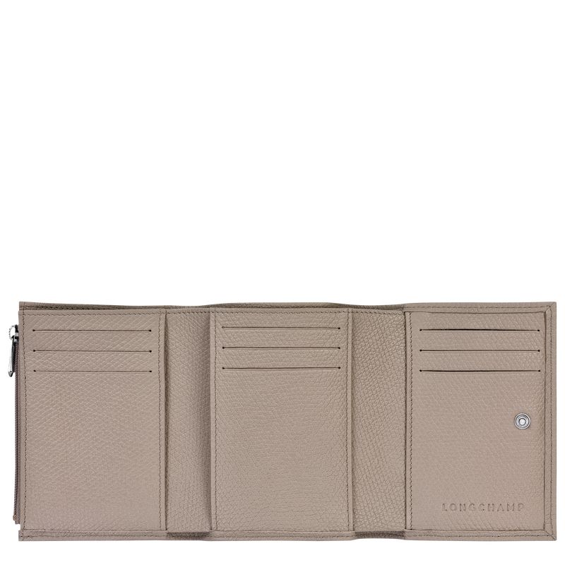 Beige Longchamp Le Roseau Women Wallet | Ksa-975XJSGRN