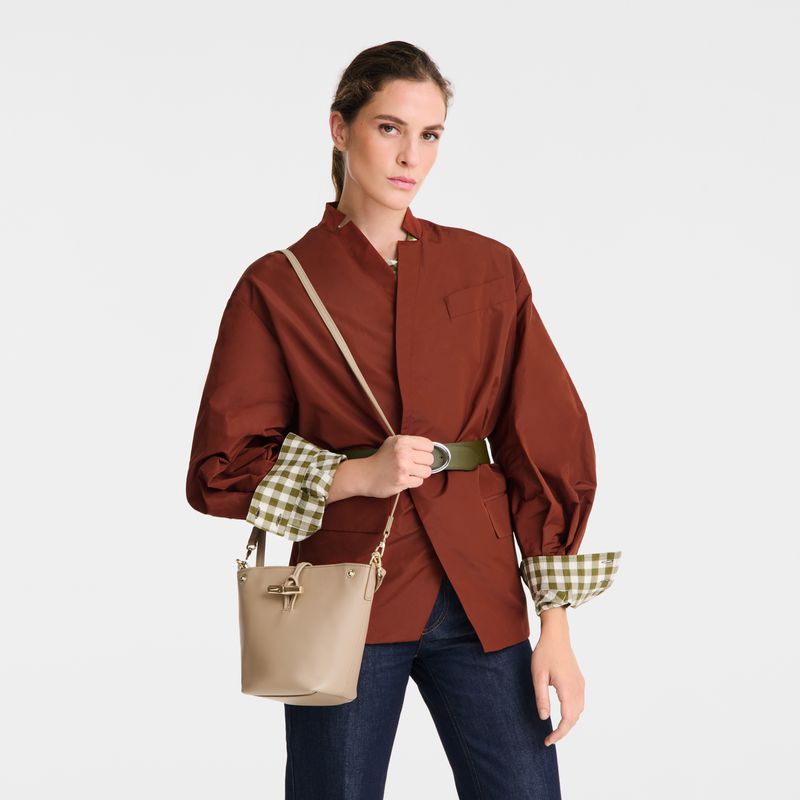 Beige Longchamp Le Roseau Xs Women Bucket Bag | Ksa-561JVSXRP