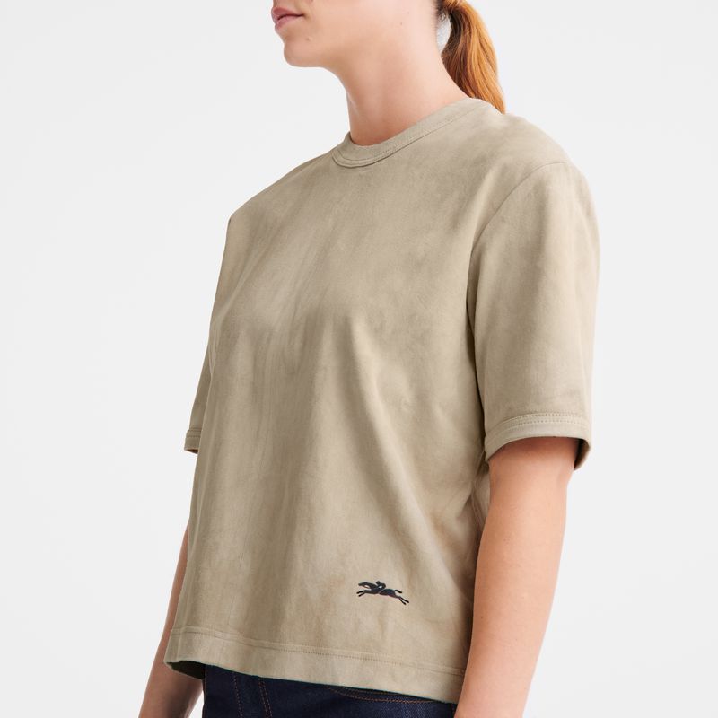 Beige Longchamp Short Leather Women Top | Ksa-189PBWXTJ