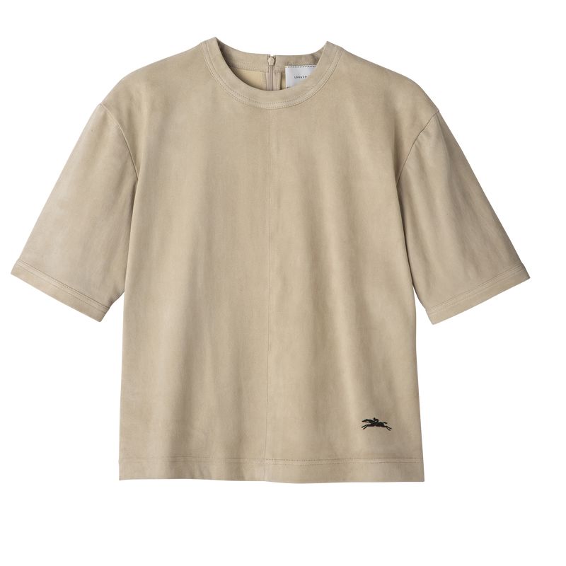 Beige Longchamp Short Leather Women Top | Ksa-189PBWXTJ