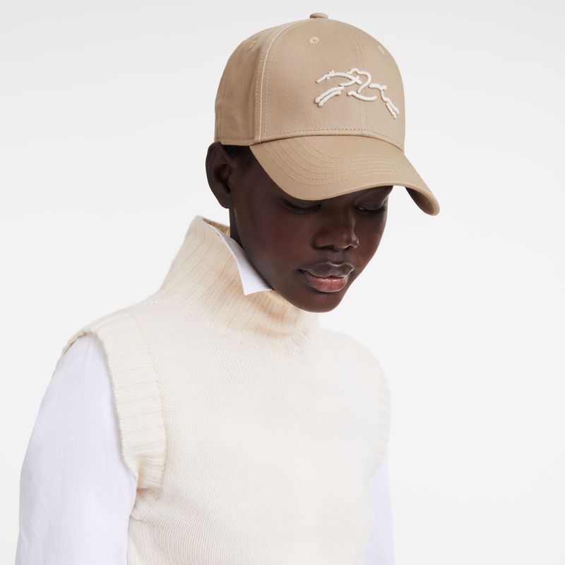 Beige Longchamp Solid Women Cap | Ksa-956IXWGTU
