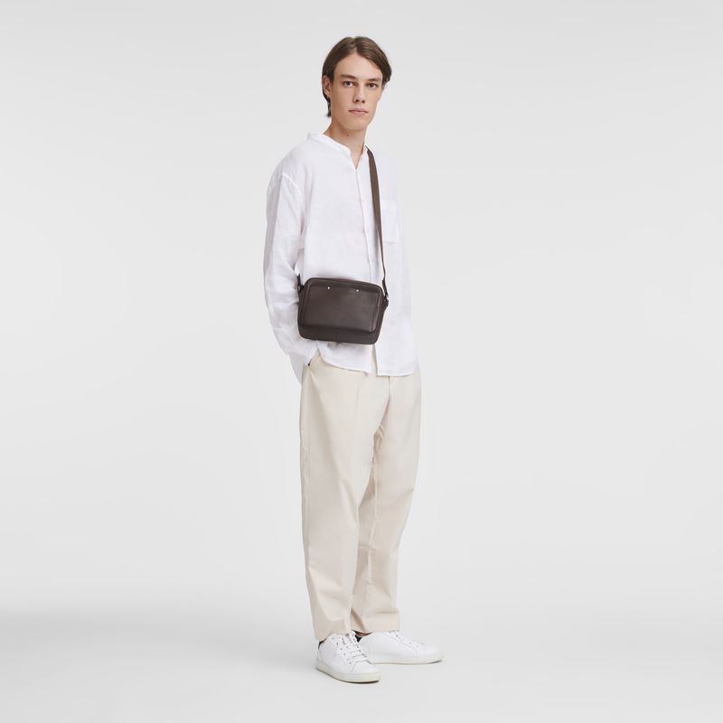 Beige Longchamp Sur Seine Camera Men Crossbody Bag | Ksa-678PFGBWE