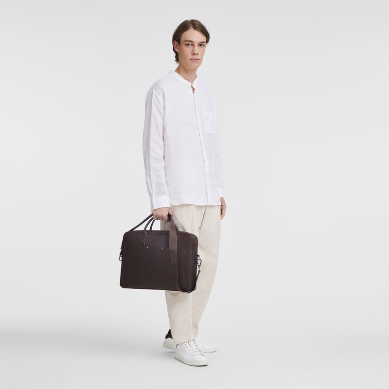 Beige Longchamp Sur Seine M Men Briefcase | Ksa-158UADSTC