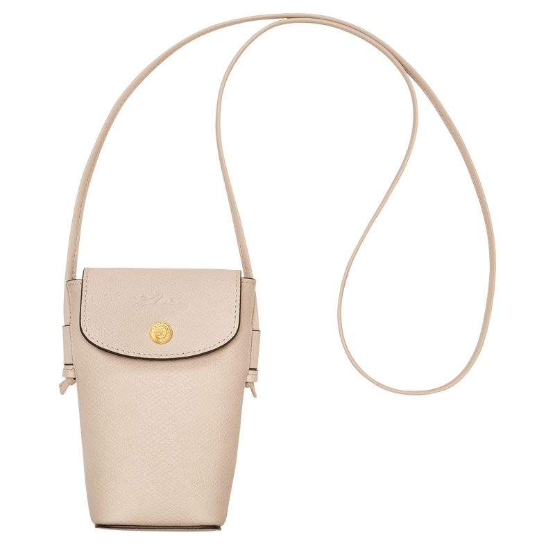 Beige Longchamp Épure With Leather Lace Men Phone Case | Ksa-021ZVCDGU