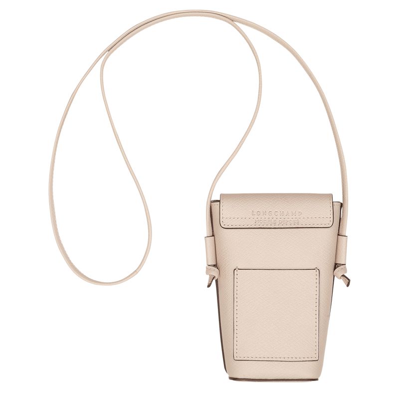 Beige Longchamp Épure With Leather Lace Women Phone Case | Ksa-875BCKSJM