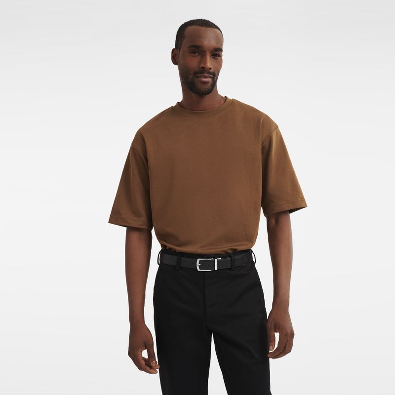 Beige / Black Longchamp Le Foulonné Men Belt | Ksa-328ZGLYWQ