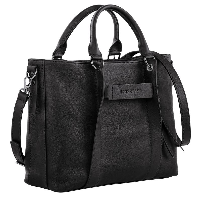 Black Longchamp 3D L Women Handbag | Ksa-152NTHAFV