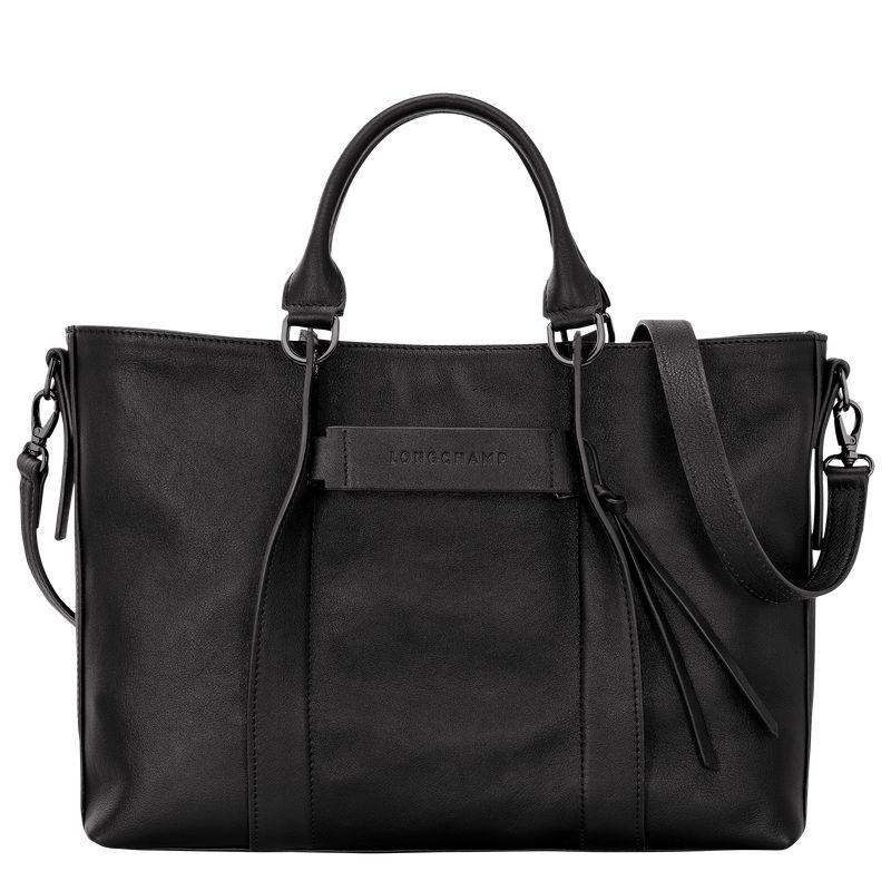 Black Longchamp 3D L Women Handbag | Ksa-152NTHAFV