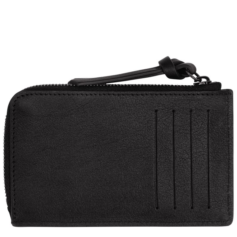 Black Longchamp 3D Men Card Holder | Ksa-230YTFWEV
