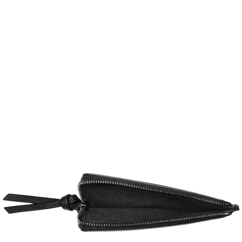 Black Longchamp 3D Men Card Holder | Ksa-230YTFWEV