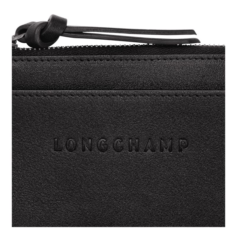 Black Longchamp 3D Men Card Holder | Ksa-230YTFWEV