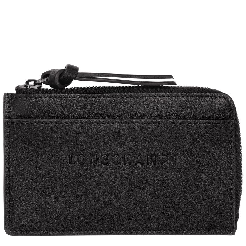 Black Longchamp 3D Men Card Holder | Ksa-230YTFWEV