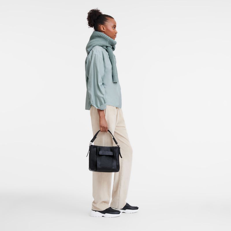 Black Longchamp 3D S Women Crossbody Bag | Ksa-584CPMEVY