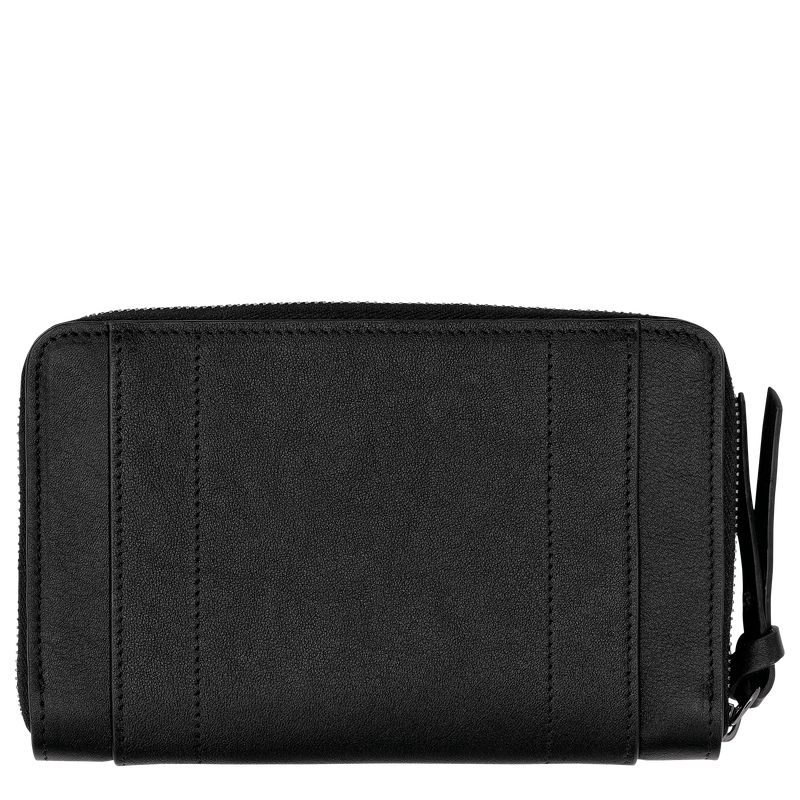 Black Longchamp 3D Women Wallet | Ksa-928ZKCLUX