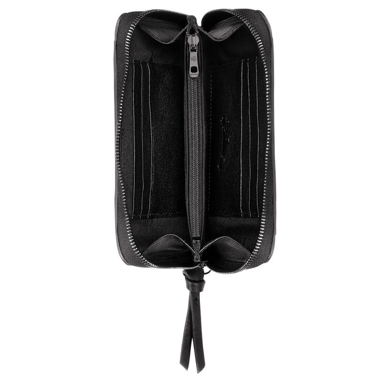 Black Longchamp 3D Women Wallet | Ksa-928ZKCLUX