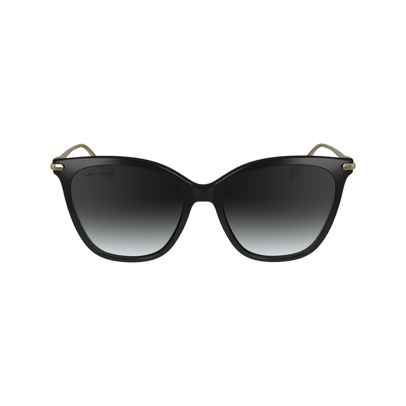 Black Longchamp Acetate / Metal Women Sunglasses | Ksa-752WZSQFY