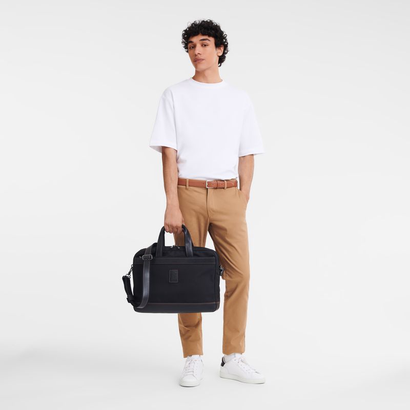 Black Longchamp Boxford L Men Briefcase | Ksa-247IOMUVR