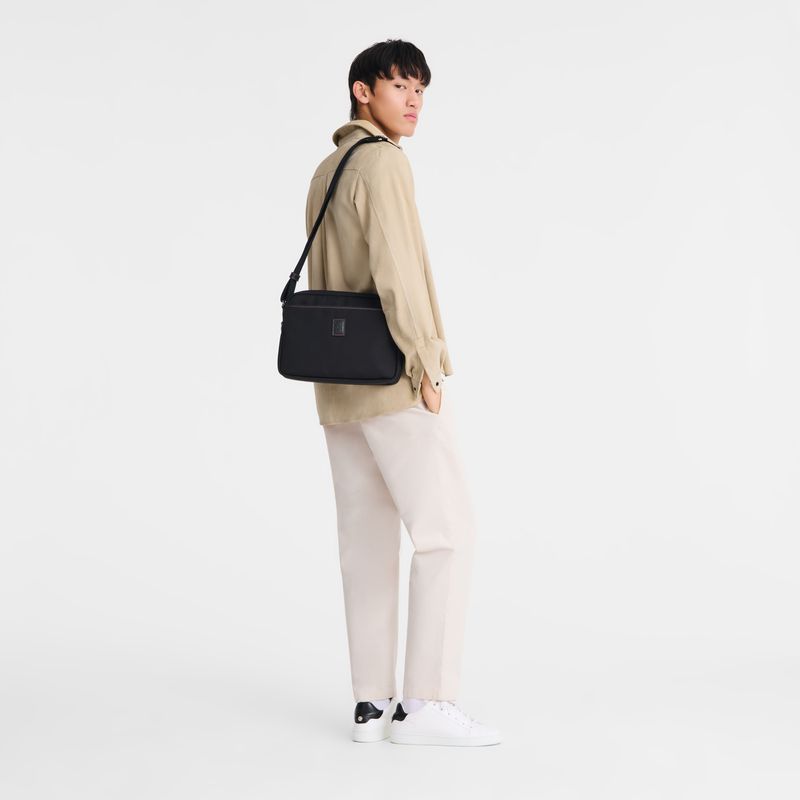 Black Longchamp Boxford M Camera Men Crossbody Bag | Ksa-031MQUSGO