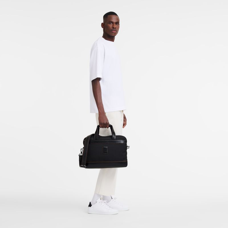 Black Longchamp Boxford S Men Briefcase | Ksa-073HZFWCX