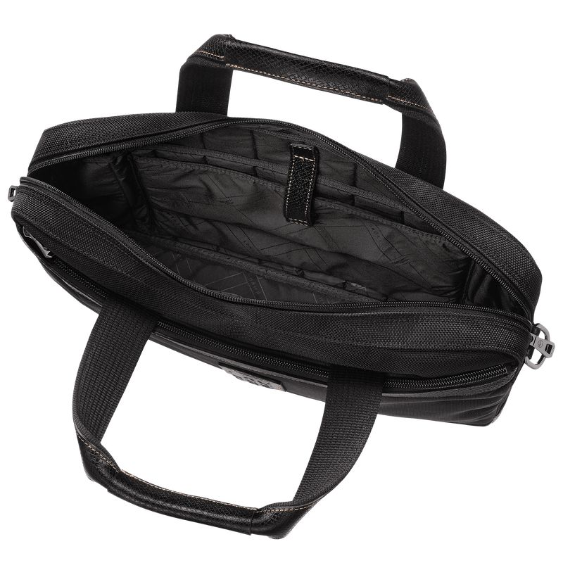 Black Longchamp Boxford S Men Briefcase | Ksa-073HZFWCX
