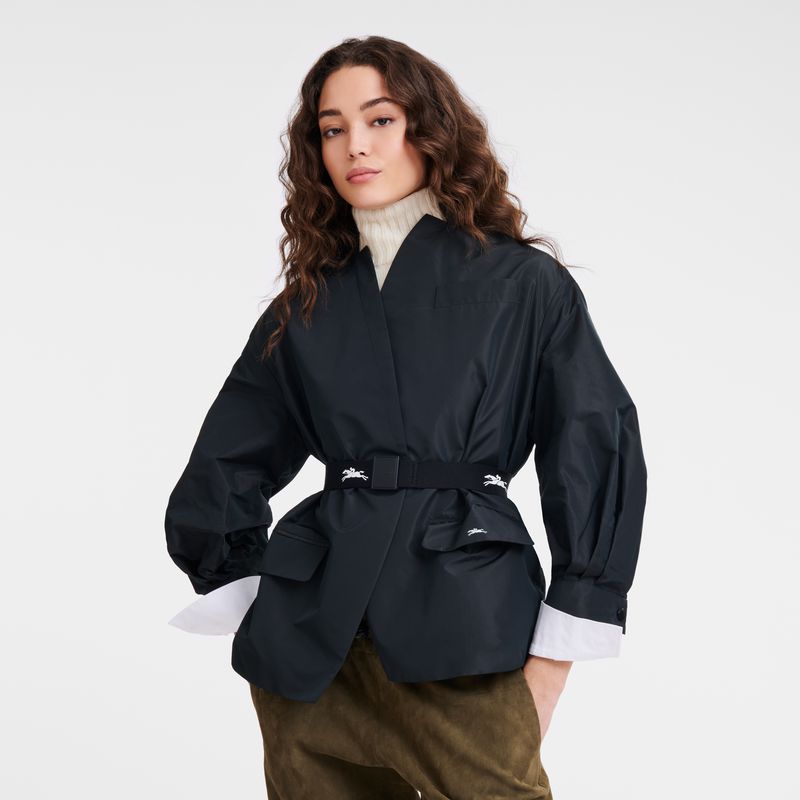 Black Longchamp Canvas Women Belt | Ksa-825GVPXIY