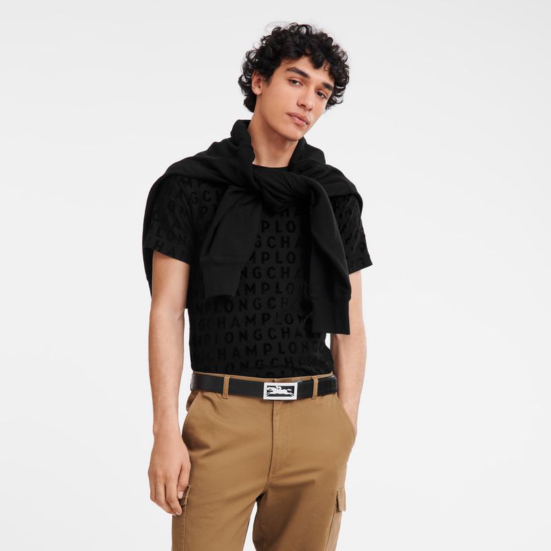 Black Longchamp Delta Box Men Belt | Ksa-165GXBFCP