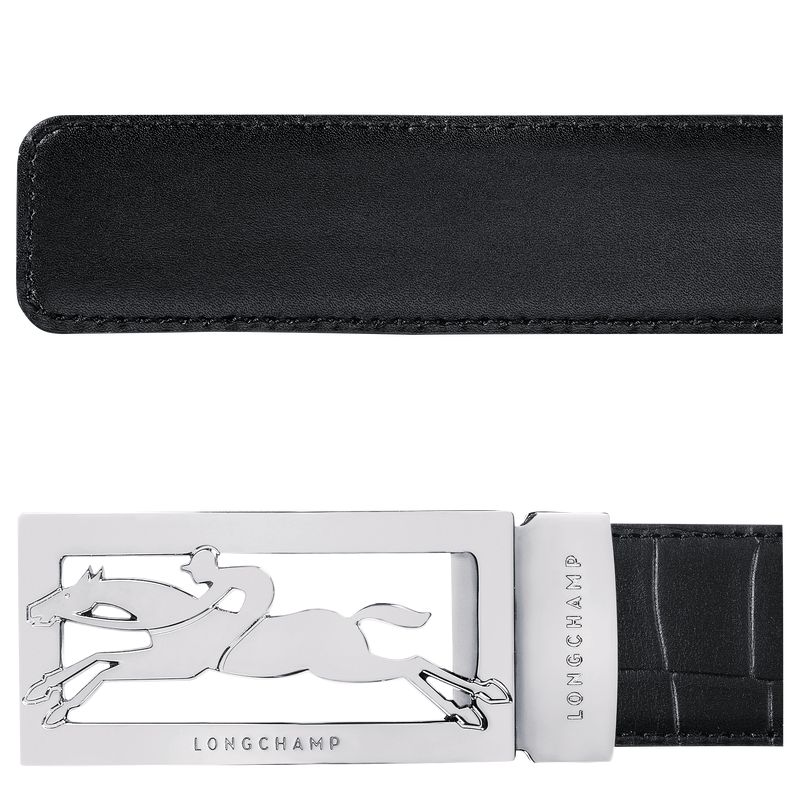 Black Longchamp Delta Box Men Belt | Ksa-165GXBFCP