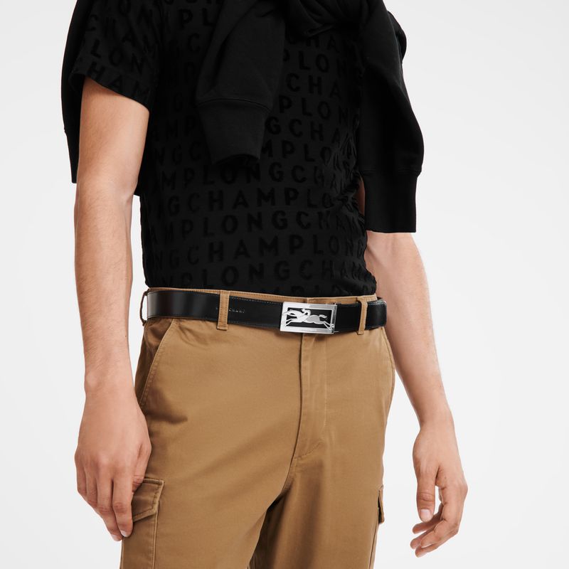 Black Longchamp Delta Box Men Belt | Ksa-165GXBFCP