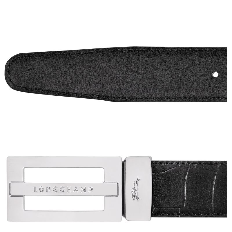 Black Longchamp Delta Box Men Belt | Ksa-814MGAQFO