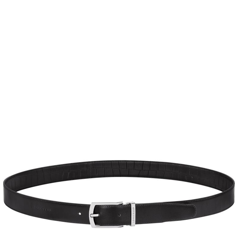 Black Longchamp Delta Box Men Belt | Ksa-928GBMTEX