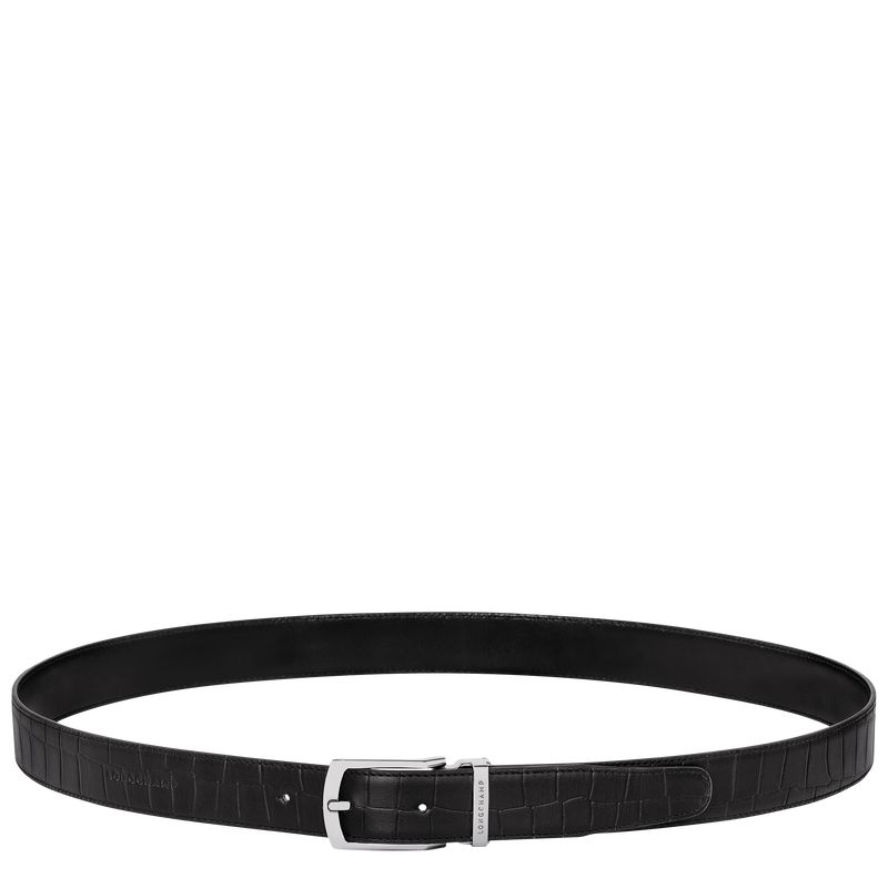 Black Longchamp Delta Box Men Belt | Ksa-928GBMTEX