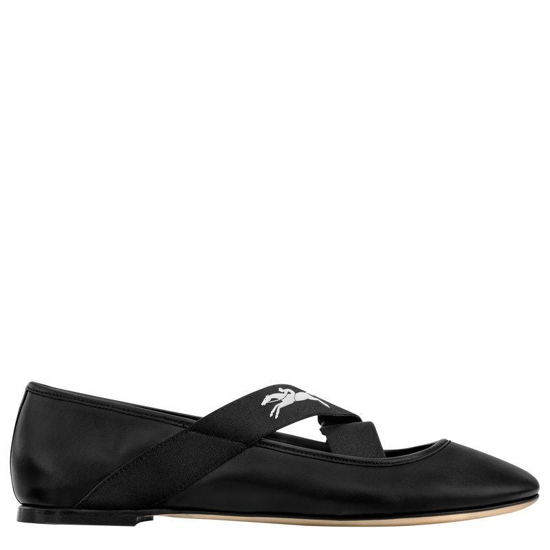 Black Longchamp Energy Women Ballerinas | Ksa-983QVJNBU