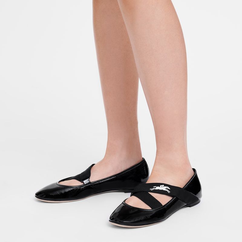 Black Longchamp Energy Women Ballerinas | Ksa-238AYBKFI