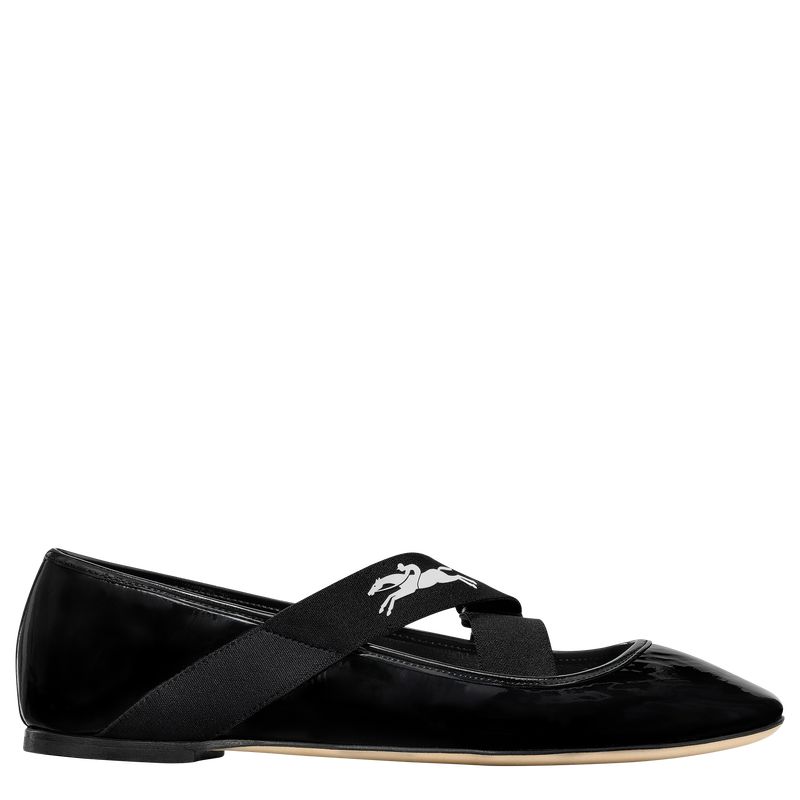 Black Longchamp Energy Women Ballerinas | Ksa-238AYBKFI