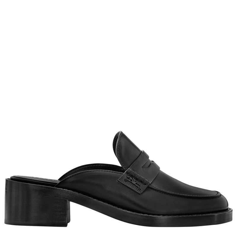 Black Longchamp Epure Timeless Women Mules | Ksa-410LYWEFR