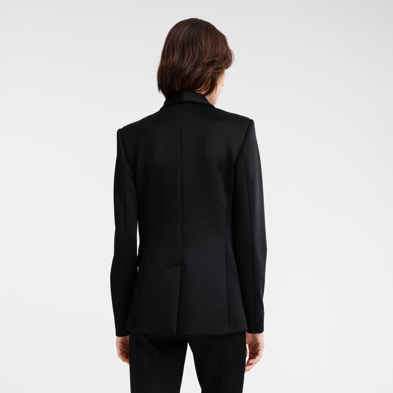 Black Longchamp Fitted Women Jacket | Ksa-508JNSKDQ