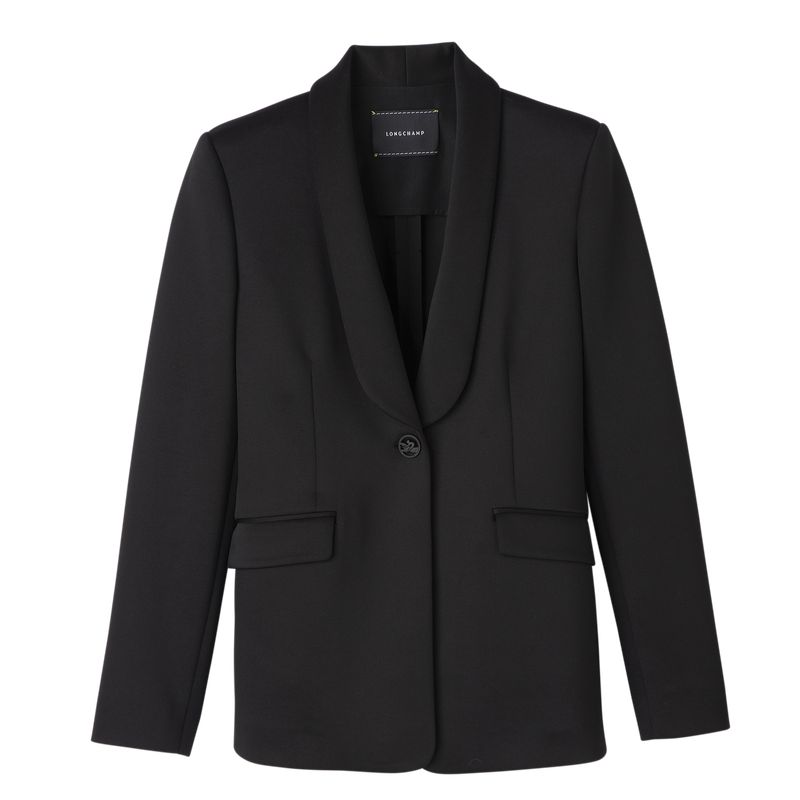 Black Longchamp Fitted Women Jacket | Ksa-508JNSKDQ