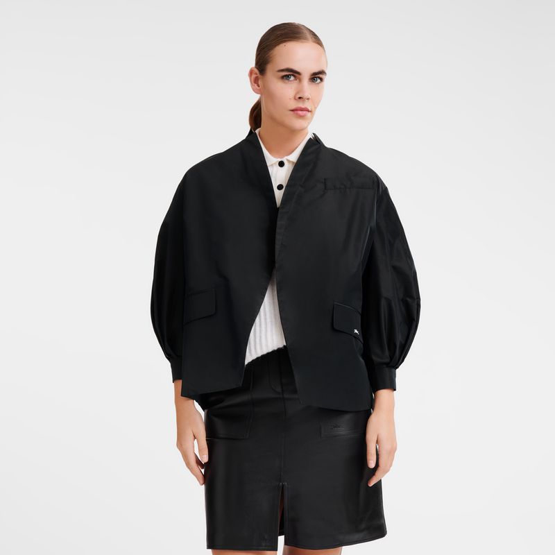 Black Longchamp Kimono Women Jacket | Ksa-943OLCNQI