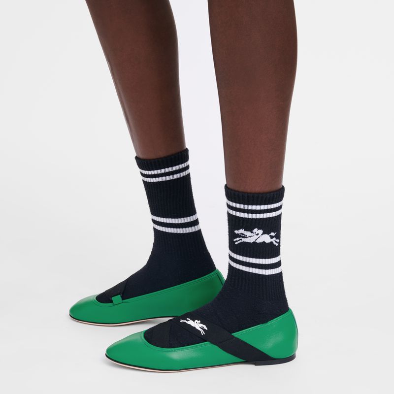 Black Longchamp Knit Women Socks | Ksa-981LWYQSF