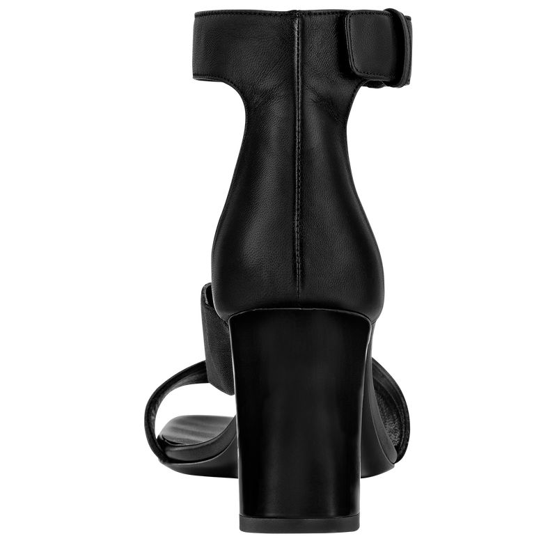 Black Longchamp La Baronne Heeled Women Sandals | Ksa-623HCDTWZ