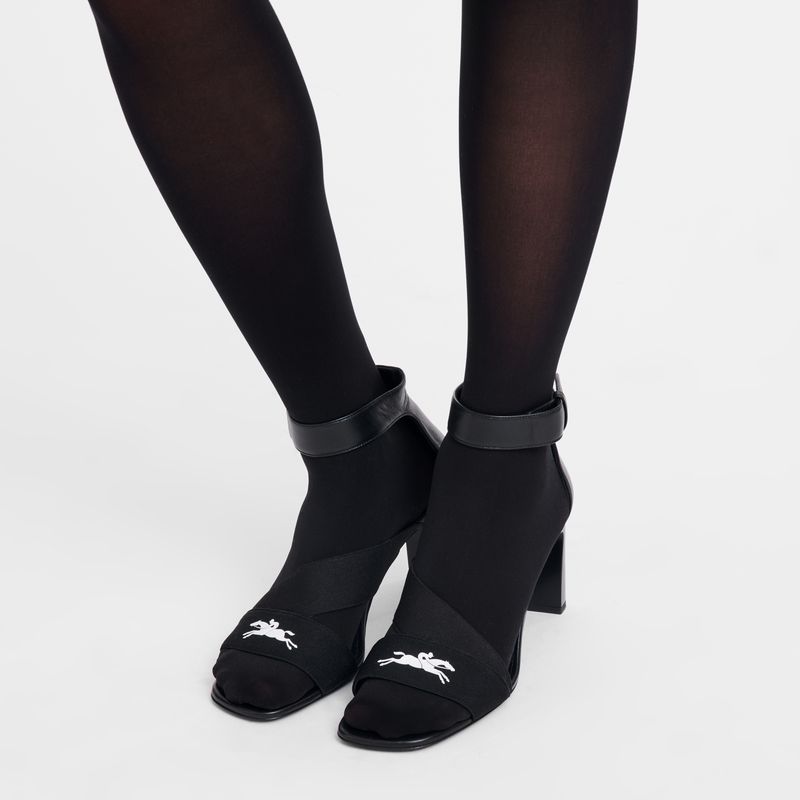 Black Longchamp La Baronne Heeled Women Sandals | Ksa-623HCDTWZ