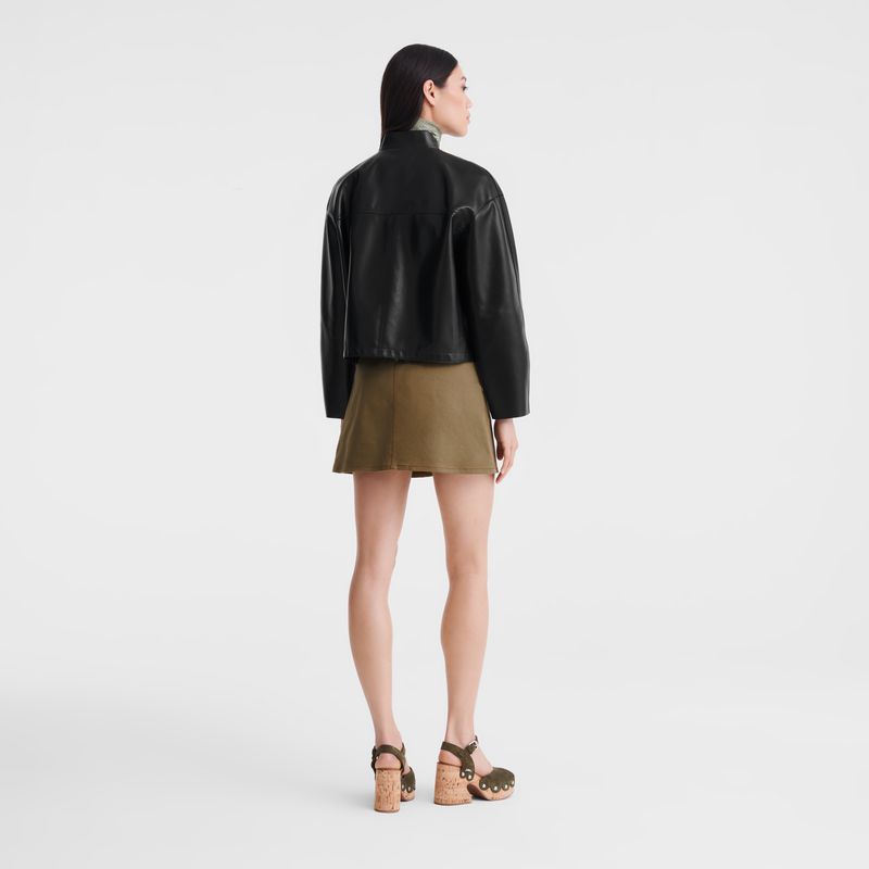Black Longchamp Lambskin Women Jacket | Ksa-036IGOKNS