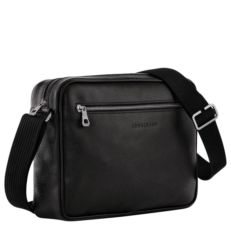 Black Longchamp Le Foulonné M Camera Men Crossbody Bag | Ksa-793KBMRHU