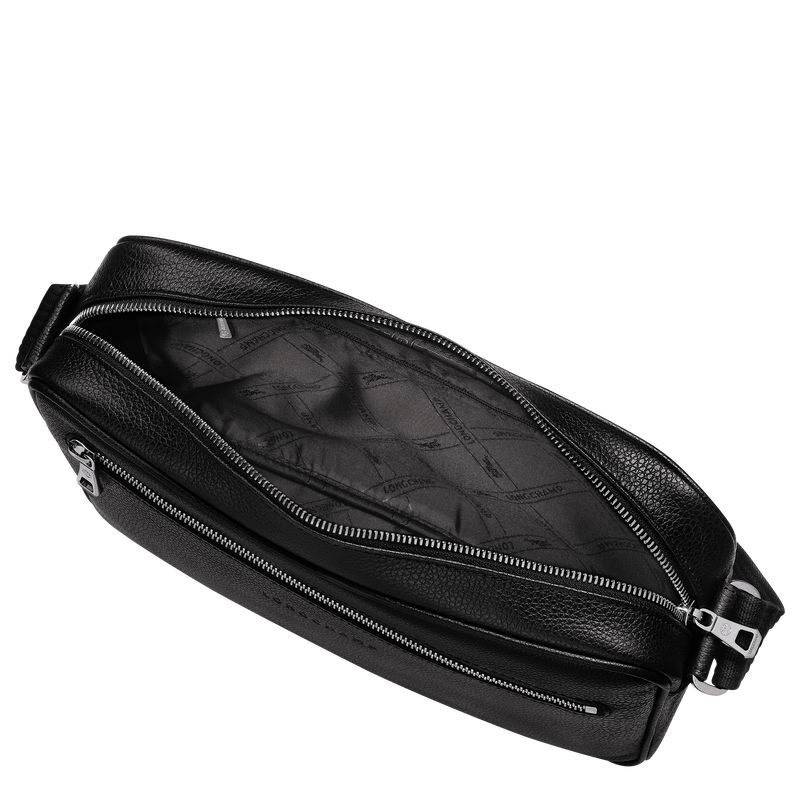 Black Longchamp Le Foulonné M Camera Men Crossbody Bag | Ksa-793KBMRHU