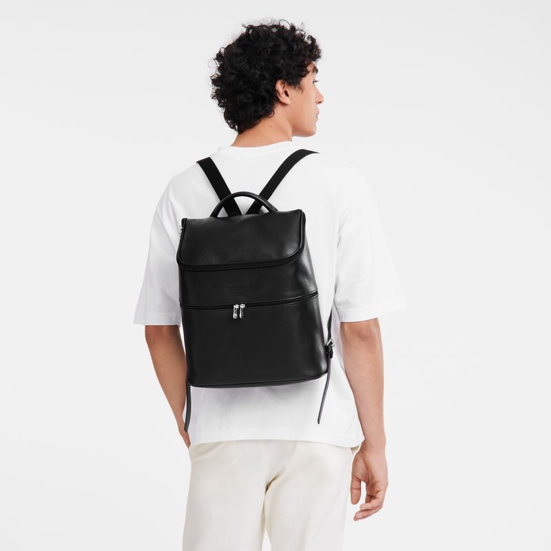 Black Longchamp Le Foulonné Men Backpack | Ksa-298AECSLR