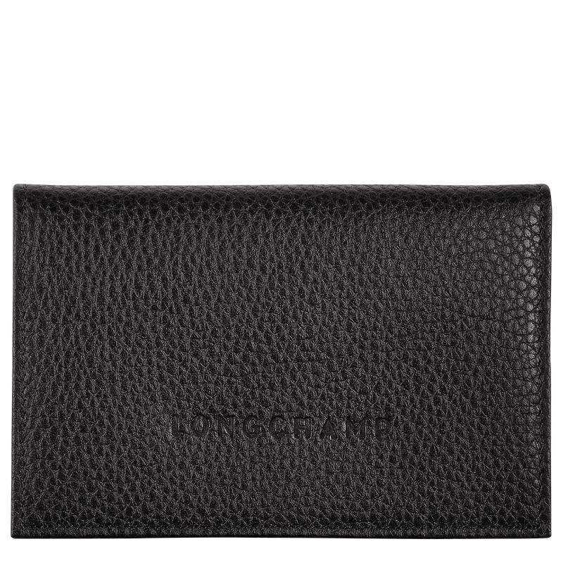 Black Longchamp Le Foulonné Men Card Holder | Ksa-389BLOTDV