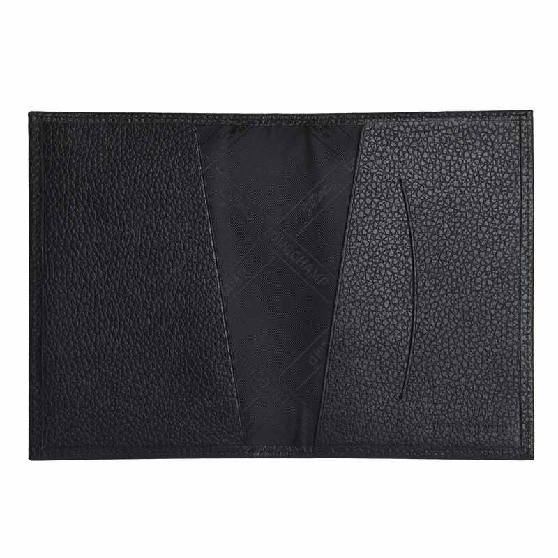 Black Longchamp Le Foulonné Men Passport Holder | Ksa-134AWJECR